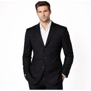 Claiborne Black Blazer 46R Classic Fit Suit Jacket Wedding Business Career